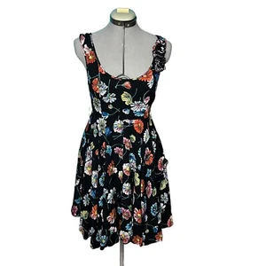 Anthropologie Moulinette Soeurs Asters Everywhere Rayon 3D Floral Dress Size 2 - Picture 1 of 8