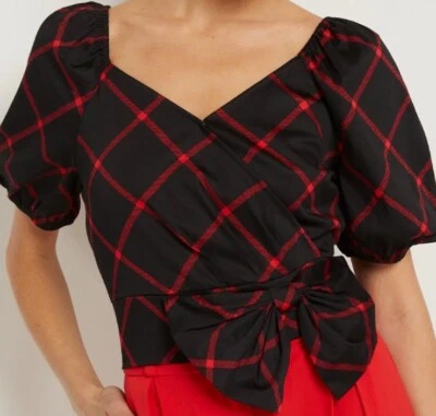 NUEVO CON ETIQUETAS NY & Co Blusa Top Estampado Ventana Manga Abullonada Popelina Plus XXL Elastizada Foto 1 de 4