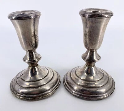 "Candelabro ponderado de plata de ley de 4,5"" plateros de jardín MCM de 2 cm" Foto 1 de 4