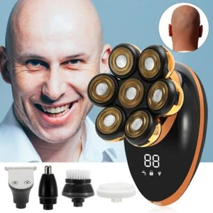 Men 7d Floating Men Electric Shaver Wet Dry Beard Hair Rechargeable Bald Head - Picture 1 of 28