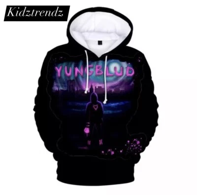 KIDZTRENDZ Boys Teenagers Adult 3D Print Yung Blud Rapper TV Hoodies Pullover Trending NEW