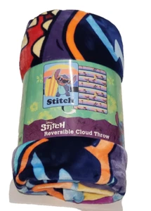 Character Youth Stitch Throw Blanket Reversible Plush Polyester 60” x 80” - Picture 1 of 4