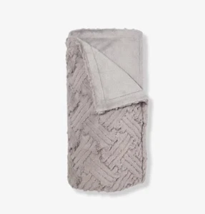 Ulta Beauty Decke schiefergrau Kunstfell Plüsch Überwurf 50"x60" NEU VERSIEGELT - Bild 1 von 5