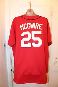 MAJESTIC St. Louis Cardinal Mark McGwire #25 Jersey Stitch 2X USA VINTAGE 90s - Picture 1 of 7