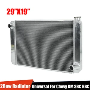 Universal 29"X19" Aluminum Racing Radiator Heavy Duty For Chevrolet Chevy GM SBC - Picture 1 of 11