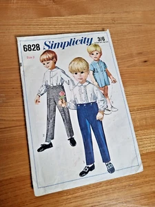 Simplicity Sewing Pattern 6828 Toddler Boys Shirt & Trousers Pants Age 3 Bee - Picture 1 of 4