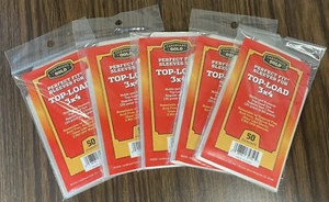250 - Cardboard Gold Perfect Fit Top-loader 3x4 Card Sleeves 20-60pt - 2m - Picture 1 of 2
