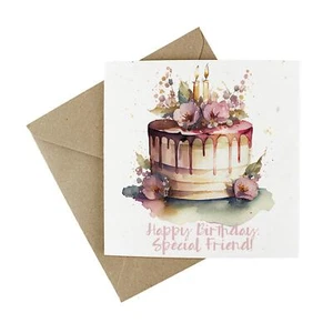 Wildflower Plantable Eco-friendly Birthday Card - Birthday Cake - Picture 1 of 3