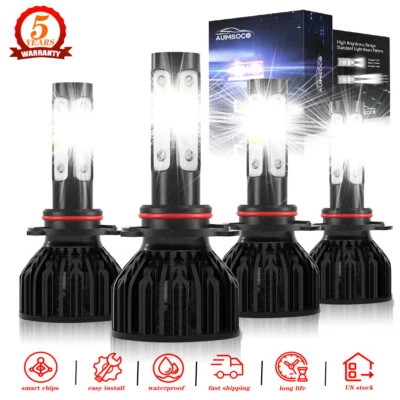 FARO LED 4x BOMBILLAS HAZ ALTO/BAJO BLANCO para GMC K1500 K2500 K3500 1990-1998 1999 Foto 1 de 4