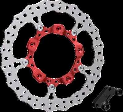 Kit completo de rotor de freno flotante Arlen Ness rojo Harley Road King 14-22 Foto 1 de 3