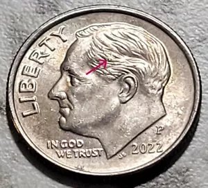 2022 P U.S. Roosevelt Dime BIN595 Die Chip Errors Obverse & Reverse - Picture 1 of 3