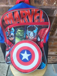 AVENGERS Backpack and Lunch Box Set NEW Canvas Book Bag Detachable Lunchbox  - Picture 1 of 3