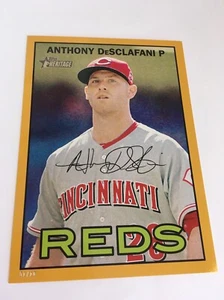 2016 Topps Heritage Jumbo 5x7 Anthony DeSclafani Reds 281 #'d 01/10 Gold - Picture 1 of 1