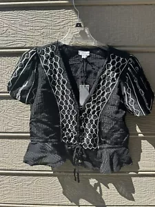 Top RAHI NUEVO CON ETIQUETAS blanco y negro manga corta mujer talla XS - Imagen 1 de 2