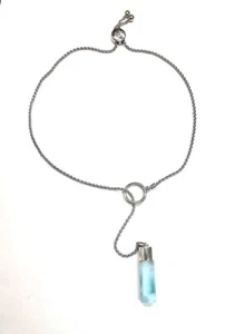 MarahLago Castaway Larimar and Sterling Silver Necklace Adjustable chain Lariat - Picture 1 of 6