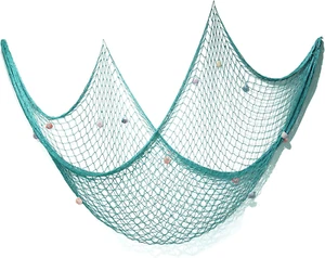 Decorative Fish Net, 79 X 59Inch Mediterranean Style Nautical Decorative Fishing - Picture 1 of 12