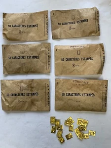 Lot de 300 caractères estampés / lettres O en relief en laiton - 14 x 9 mm-Neufs - Imagen 1 de 2