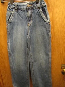 YOUTH BOYS 1989 PLACE CARPENTER STRETCH WAIST BLUE JEAN PANTS SIZE 8 INSEAM 23 - Picture 1 of 3