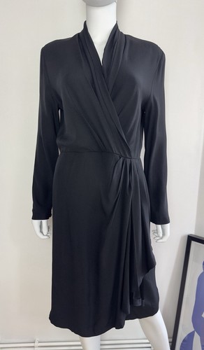 Abito drappeggiato nero vintage CELINE FR40