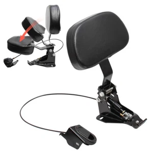 Adjustable Rider Sissy Bar Backrest Pad + Mounting Kit For Harley Touring 09-up - Foto 1 di 12