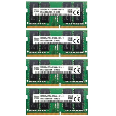 Hynix 128GB (4X32GB) DDR4 3200MHz PC4-25600 2RX8 SODIMM Memory Ram HMAA4GS6AJR8N - Image 1 of 4