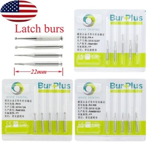 WAVE Dental Carbide Latch Burs RA 2 4 6 8 701 702 LA Contra Angle Round Taper - Picture 1 of 64