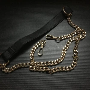 Luxus goldfarbene Kette und schwarzer Saffiano-Stil Ersatz Crossbody Tasche Riemen - Bild 1 von 4
