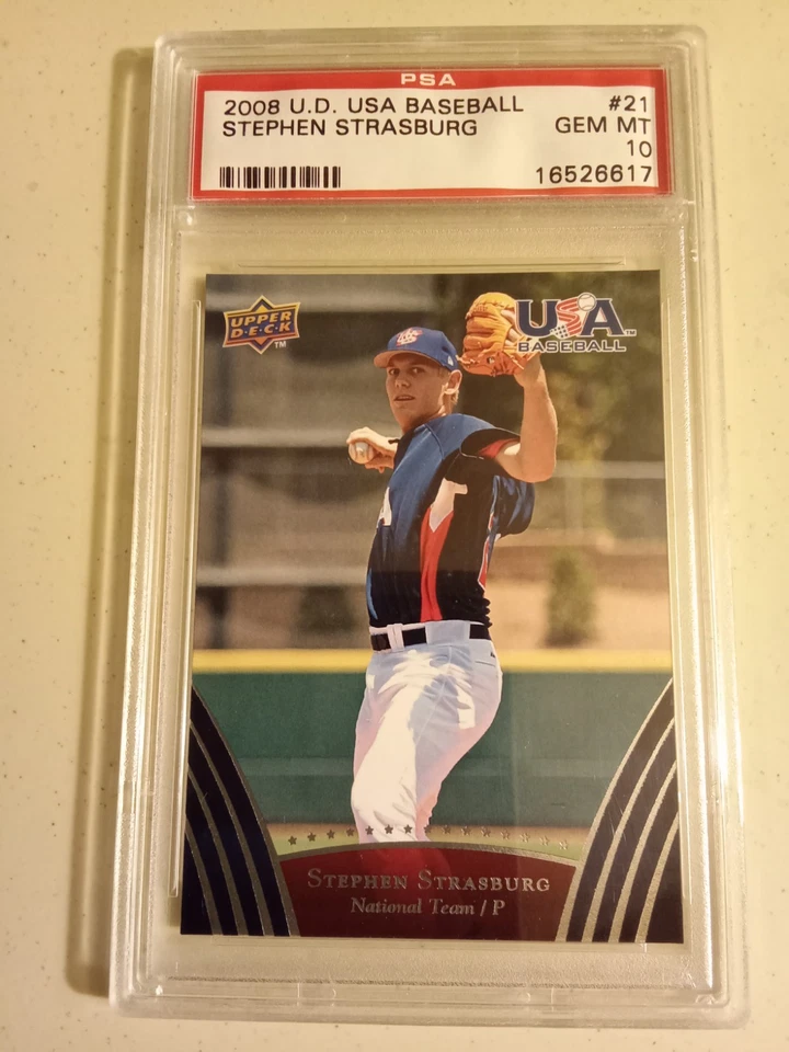 2008 Upper Deck Stephen Strasburg #21 Graded PSA 10 GEM MINT Rookie Baseball - Image 1 of 2