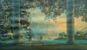 Maxfield Parrish Daybreak Original 20er Jahre House of Art Print 17,5x29,5 Fair - Bild 1 von 4