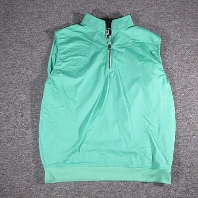 Chaleco de viento FootJoy para hombre grande verde cuarto cremallera golf sin mangas pulóver Foto 1 de 4