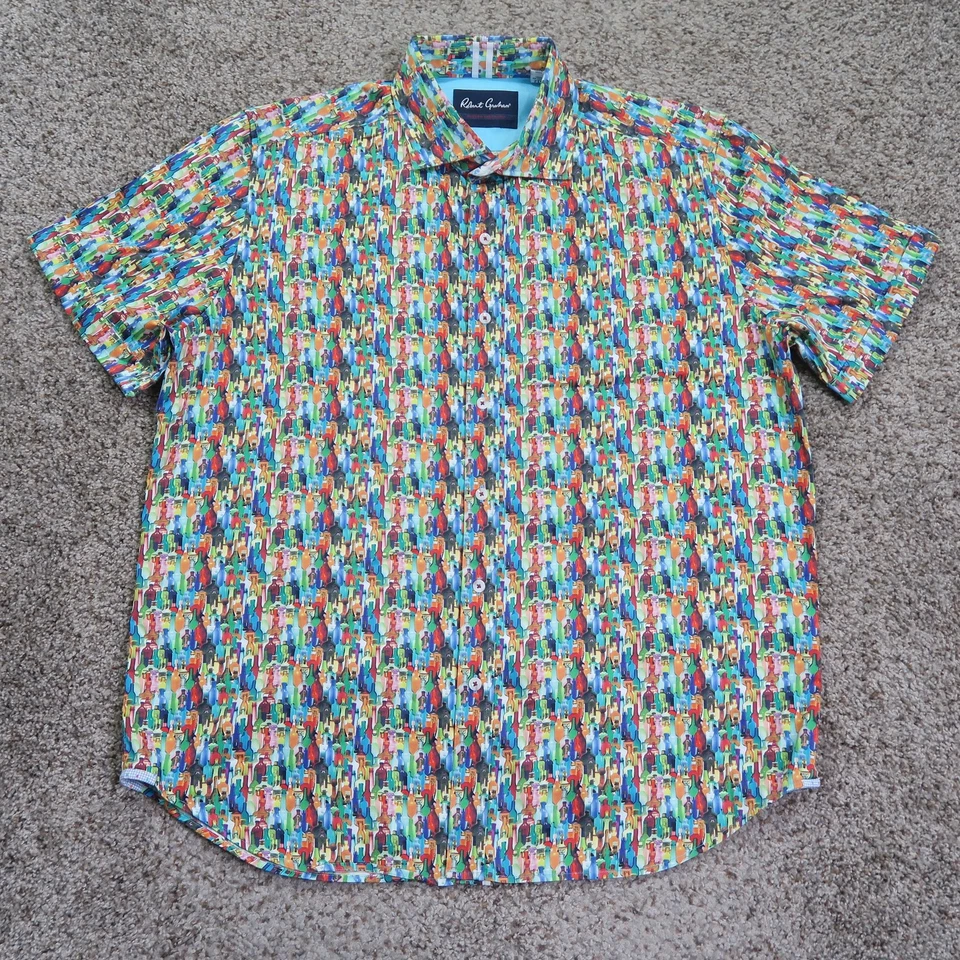 Robert Graham Shirt Mens 2XL Colorful Bottle Print Modern Americana Tailored Fit - Image 1 of 4