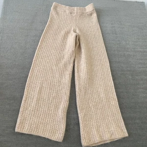 Zara Pullover Hose Zopfmuster Damen M beige weites Bein klassisch minimalistisch Lounge - Bild 1 von 8
