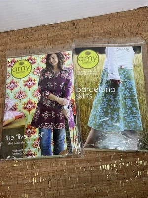 2 Amy Butler Sewing Patterns Liverpool Shirt,tunic Barcelona Skirt - Image 1 of 4