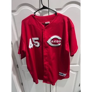 Camiseta de béisbol vintage de los Cincinnati Reds #45 XL Majestuosa malla roja MLB  - Imagen 1 de 14
