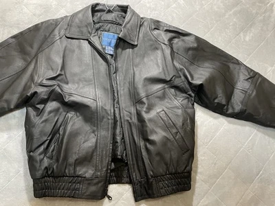 TownCraft кожи Bomber куртка мужская большой выстеганный съемный вкладыш никогда не носили - Изображение 1 из 4