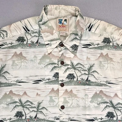 Camisa de campamento Kahala John Stevenson para hombre grande mezcla de lino/rayón tropical hawaiana Foto 1 de 4