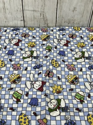 Vintage Cotton Fabric 2/3 yards 44" Wide Hoppin Down the Bunny Trail 2003 Easter - Image 1 of 4
