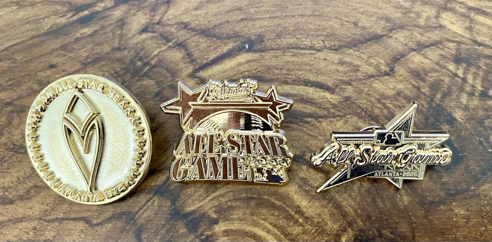 3 Pin Set Atlanta MLB All Star Game 1992, 2000, 2025 Braves Hosted The Game ASG  - Image 1 of 1