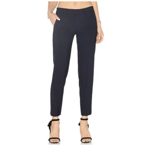 Vince Women’s Side Strapping Wool Stretch Tapered Trouser in Black-Size 12 - Picture 1 of 10