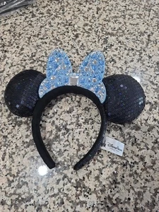 Disneyland 60th Anniversary Minnie Mouse Blue Edelsteine Schleife Ohr Stirnband gebraucht - Bild 1 von 2