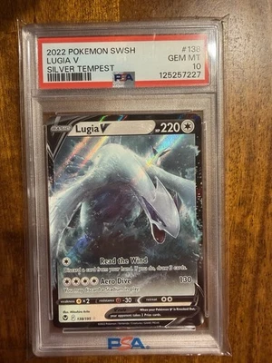 2022 POKEMON SWORD & SHIELD SILVER TEMPEST #138 LUGIA V PSA 10 - Image 1 of 2
