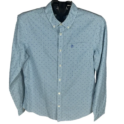 Camisa Original Penguin Heritage Calce Ajustado Para Hombre Abotonada Azul Aqua Puntada Mediana Foto 1 de 4