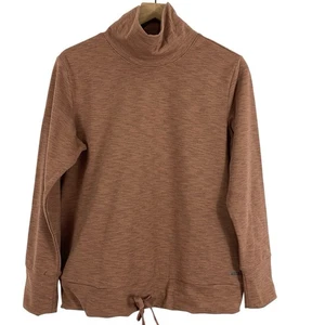 MONDETTA Damen Sweatshirt Pullover Größe M Mokka Stehkragen innen Fleece Taschen - Bild 1 von 15