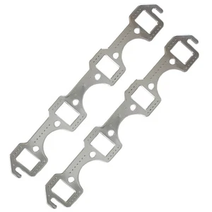 SBF Aluminum Exhaust Gaskets, Rectangular Port, 1962-95 SB Ford 260-289-302-351W - Picture 1 of 3