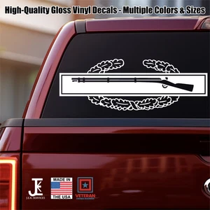 Army CIB Infantryman Badge Vinyl Sticker - Car/Truck Decal - Pick Size & Color - Picture 1 of 4