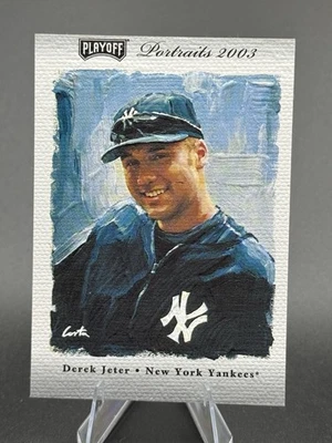 DEREK JETER 2003 RETRATOS DE PLAYOFFS JUEGO USADO RELIQUIA BASE/50 YANKEES Foto 1 de 4