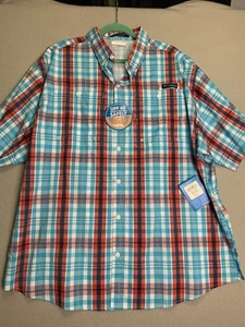 Columbia Shirt Mens XXL Multicolor Plaid Super Tamiami PFG Vented Ripstop UPF 40 - Picture 1 of 11