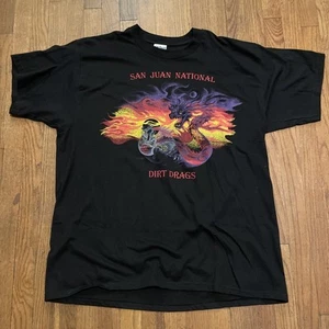Vintage 90er Biker Dirt Drags T-Shirt Flammen Drache XL Harley Biker Grunge - Bild 1 von 5
