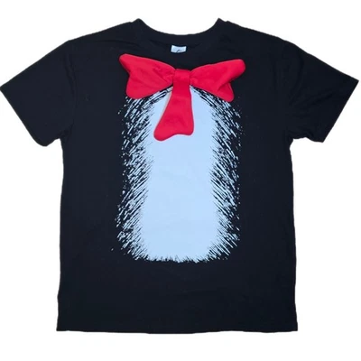 Dr Seuss Cat In the Hat Costume T-Shirt 3D Bow Tie Adult Sz M Spirit Halloween  - Image 1 of 4