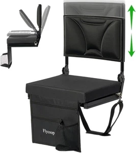 Stadium Seats with Back Support: Bleacher Chairs Cushion Black - Picture 1 of 7